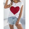 Women’s Heart Color Block Knit Top – Casual Sleeveless Valentine Tank by FitiqueFit