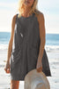 Lovelet Round Neck Sleeveless Romper with Pockets