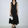 Women's V-Neck Sleeveless Button-Up Pencil Dress by FitiqueFit