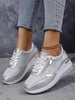 Metallic Lace-Up Side Zipper Thick-Sole Sneakers – 3 Colors EU 37–44 by FitiqueFit