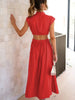 Modern Cutout Mock Neck Sleeveless Ruched Dress Elegant Dress For Women by Stevvex
