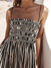 Black White Striped Square Neck Cami Dress Elegant Summer Dress for Women Charming Design Dress