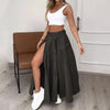 Women’s Cropped Vest & High-Waisted Slit Skirt Matching Set by FitiqueFit
