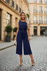 Women's Belted V-Neck Short Sleeve Straight-Leg Jumpsuit – 6 Colors S–2XL by FitiqueFit