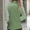 Women's Elegant Satin Blouse With Mesh Sleeves by FitiqueFit