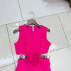 French Minority Vest Flower Midriff Outfit Hem Short Dress