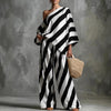 Women's Retro Striped Batwing Top & Wide-Leg Pants Set – Vintage 2-Piece by FitiqueFit