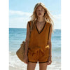 Women's V-Neck Vest & Shorts Two-Piece Set by FitiqueFit