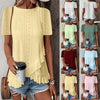 Women’s Casual Solid Color Short Sleeve Crew Neck Top by FitiqueFit