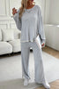 Devine Contrast Trim Round Neck Top and Pants Set by Wild and Free Boutique