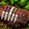 Handmade Damascus Steel Folding Knife with Camel Bone Handle & 5 Handle Options by JW SteelCrafts