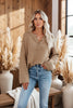 Solid Color V-Neck Pullover Knit Sweater | Relaxed Distressed Fit by FitiqueFit