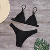 Bandage Bikini Swimwear Women's Bikini Swimsuit Ribbed Tie Side Bathing Suit Scrunch Butt String Thong Bikini Set by Stevvex