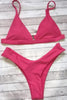 Bandage Bikini Swimwear Women's Bikini Swimsuit Ribbed Tie Side Bathing Suit Scrunch Butt String Thong Bikini Set by Stevvex