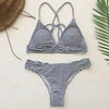 Bandage Bikini Swimwear Women's Bikini Swimsuit Ribbed Tie Side Bathing Suit Scrunch Butt String Thong Bikini Set by Stevvex