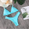 Bandage Bikini Swimwear Women's Bikini Swimsuit Ribbed Tie Side Bathing Suit Scrunch Butt String Thong Bikini Set by Stevvex