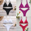 Bandage Bikini Swimwear Women's Bikini Swimsuit Ribbed Tie Side Bathing Suit Scrunch Butt String Thong Bikini Set by Stevvex