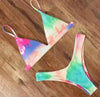 Bandage Bikini Swimwear Women's Bikini Swimsuit Ribbed Tie Side Bathing Suit Scrunch Butt String Thong Bikini Set by Stevvex