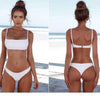 Bandage Bikini Swimwear Women's Bikini Swimsuit Ribbed Tie Side Bathing Suit Scrunch Butt String Thong Bikini Set by Stevvex