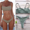 Bandage Bikini Swimwear Women's Bikini Swimsuit Ribbed Tie Side Bathing Suit Scrunch Butt String Thong Bikini Set by Stevvex