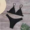 Bandage Bikini Swimwear Women's Bikini Swimsuit Ribbed Tie Side Bathing Suit Scrunch Butt String Thong Bikini Set by Stevvex