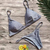 Bandage Bikini Swimwear Women's Bikini Swimsuit Ribbed Tie Side Bathing Suit Scrunch Butt String Thong Bikini Set by Stevvex