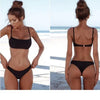 Bandage Bikini Swimwear Women's Bikini Swimsuit Ribbed Tie Side Bathing Suit Scrunch Butt String Thong Bikini Set by Stevvex
