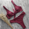 Bandage Bikini Swimwear Women's Bikini Swimsuit Ribbed Tie Side Bathing Suit Scrunch Butt String Thong Bikini Set by Stevvex