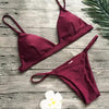 Bandage Bikini Swimwear Women's Bikini Swimsuit Ribbed Tie Side Bathing Suit Scrunch Butt String Thong Bikini Set by Stevvex