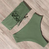 Bandage Bikini Swimwear Women Swimsuit High Waist Bikini Set Bathing Suit Push Up Women's Spaghetti Strap Bandeau Lace Up High Waist 2PCS Bikini Set by Stevvex