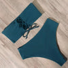 Bandage Bikini Swimwear Women Swimsuit High Waist Bikini Set Bathing Suit Push Up Women's Spaghetti Strap Bandeau Lace Up High Waist 2PCS Bikini Set by Stevvex