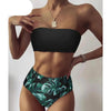 Bandage Bikini Swimwear Women Swimsuit High Waist Bikini Set Bathing Suit Push Up Women's Spaghetti Strap Bandeau Lace Up High Waist 2PCS Bikini Set by Stevvex