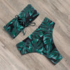 Bandage Bikini Swimwear Women Swimsuit High Waist Bikini Set Bathing Suit Push Up Women's Spaghetti Strap Bandeau Lace Up High Waist 2PCS Bikini Set by Stevvex