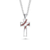 Baseball Stitch Open Cross Necklace