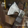 Viking Style Engraved Axe | Handcrafted Leather Wrapped Handle by JW SteelCrafts
