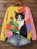 Fashionable Printed Sweatshirt With Long Sleeves by My Store