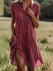Ethnic Print Midi Dress – Scoop Neck Geometric Pattern Boho Dress by FitiqueFit