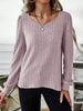 Ribbed Knit Long Sleeve T-Shirt by Simply Love