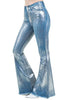 High Rise Metallic Blue Bell Bottom -33" Inseam by Neon Spur