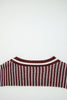 Brown Two Tone Striped Patchwork Drop Shoulder Sweater by Wild and Free Boutique