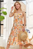 Smocked Back Floral Adjustable Strap Midi Dress For Women – Feminine, Floral, Fluttering, Comfortable Midi Dress by Stevvex