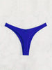 New Bikini Solid Color Cheeky Ruched Thong Bikini Bottoms for Women – High Stretch Polyamide Swim Briefs with Flattering Fit – Casual Swimwear Essential for Beach Pool and Summer Vacation by Stevvex