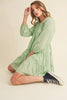 Notched Balloon Sleeve Tiered Mini Summer Dress For Women, A Chic & Trendy Statement and Comfortable Piece by Stevvex