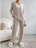 Ribbed Knit V-Neck Top and Pants Set by Wild and Free Boutique