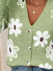 Floral Print Button-Up Knit Cardigan by Wild and Free Boutique
