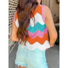 Women’s Rainbow-Striped Cropped Sweater Vest by FitiqueFit