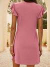 Lovelet V-Neck Ruffled Cap Sleeve Mini Dress