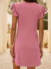 Lovelet V-Neck Ruffled Cap Sleeve Mini Dress
