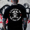 "Captain of the Shit Show" Skull Print T-Shirt – Funny & Fashionable Men's Crewneck, Casual Cotton Tee by Dog Mom Hat