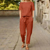 Wide-Leg Pants Two-Piece Set – Solid Color Casual Lounge Suit by FitiqueFit